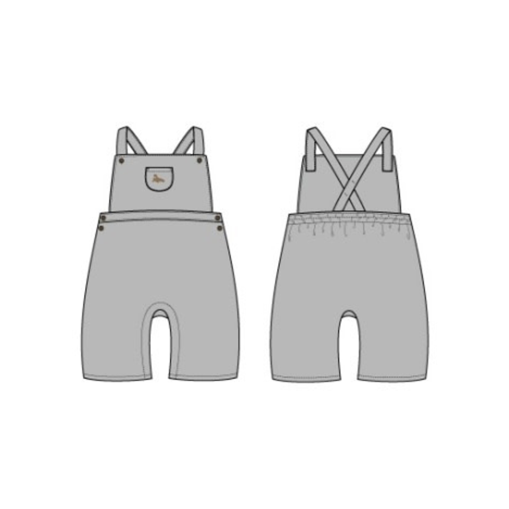 JANIE AND JACK B W GREY WALRUS ICON CORD OVERALL W1