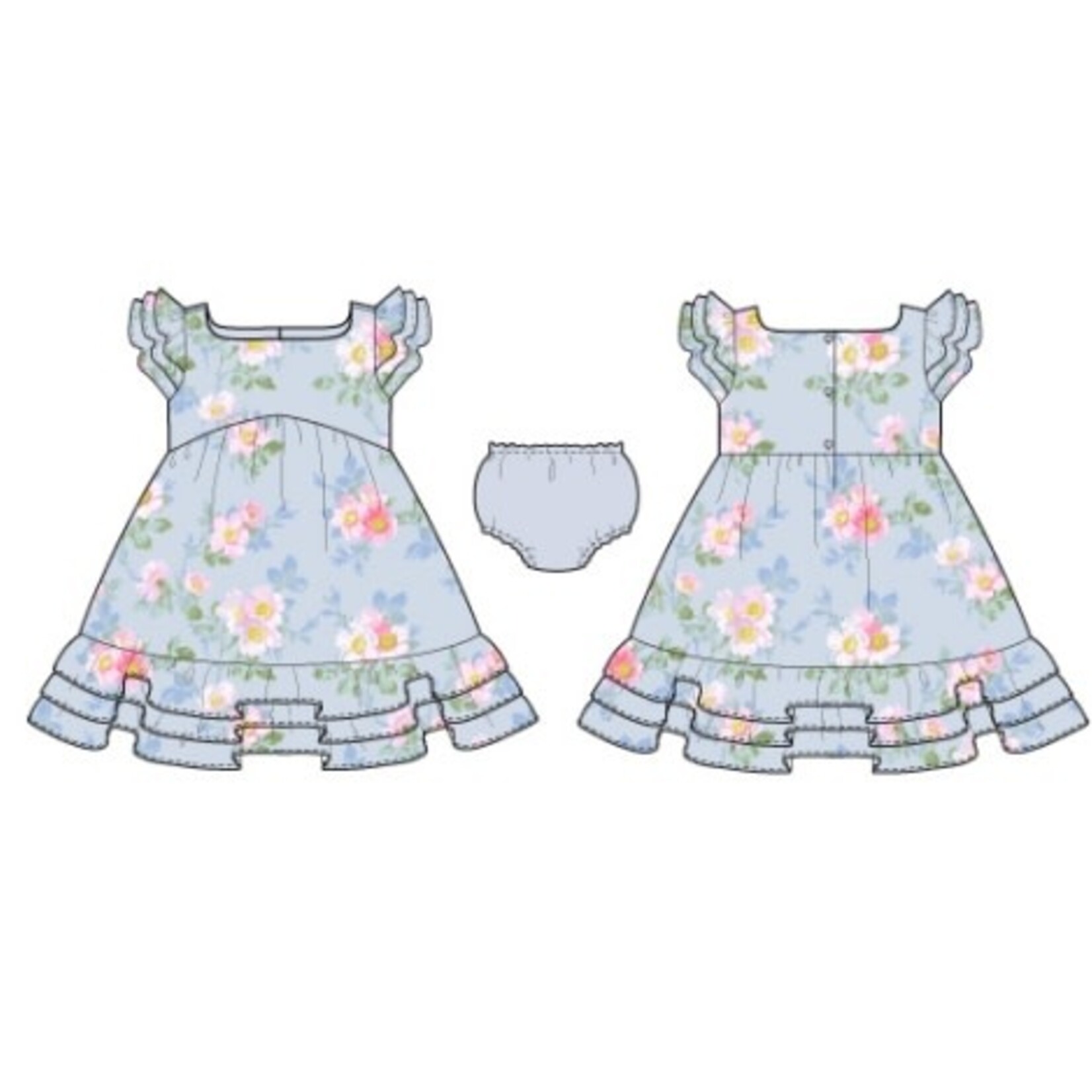 JANIE AND JACK W BLUE BIG FLRL DRESS E1