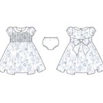 JANIE AND JACK W BLUE BUNNY TOILE SMOCK DRESS E1
