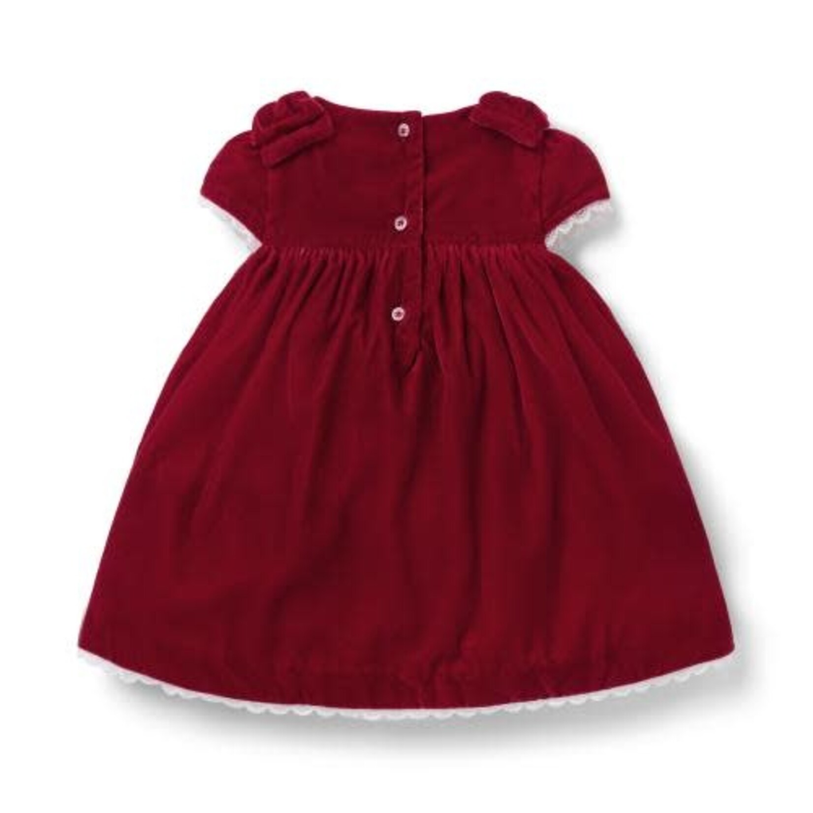 JANIE AND JACK G W RED VELVET BOW SS DRESS H1