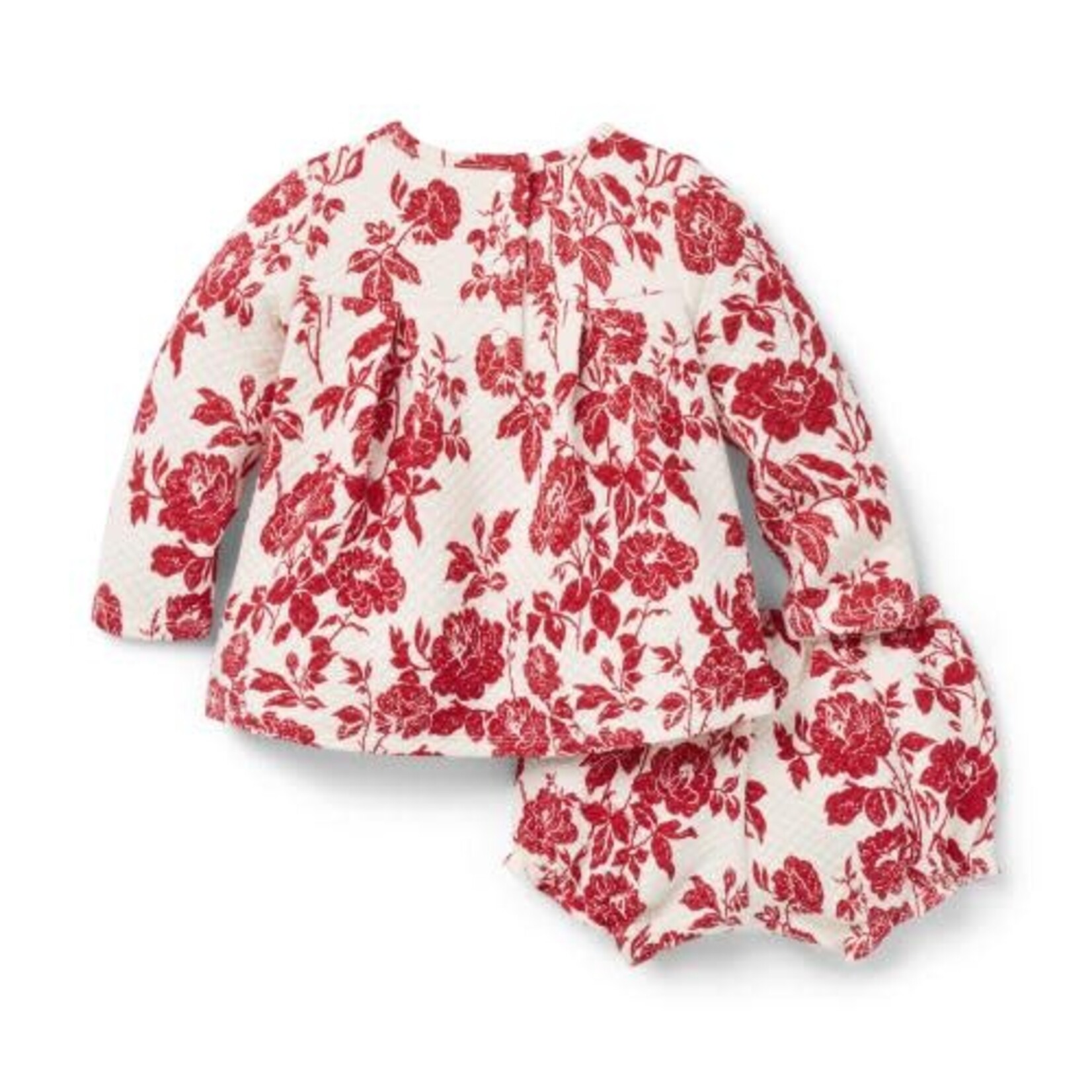JANIE AND JACK G K RED FLORAL BOW LS SET H1
