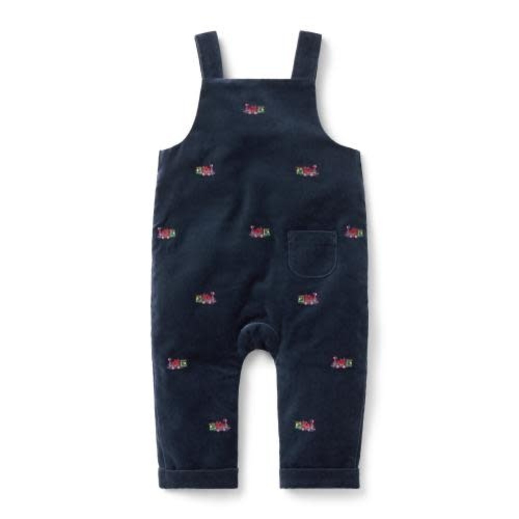 JANIE AND JACK B W NAVY VELVET AO TRAINS OVERALL H1