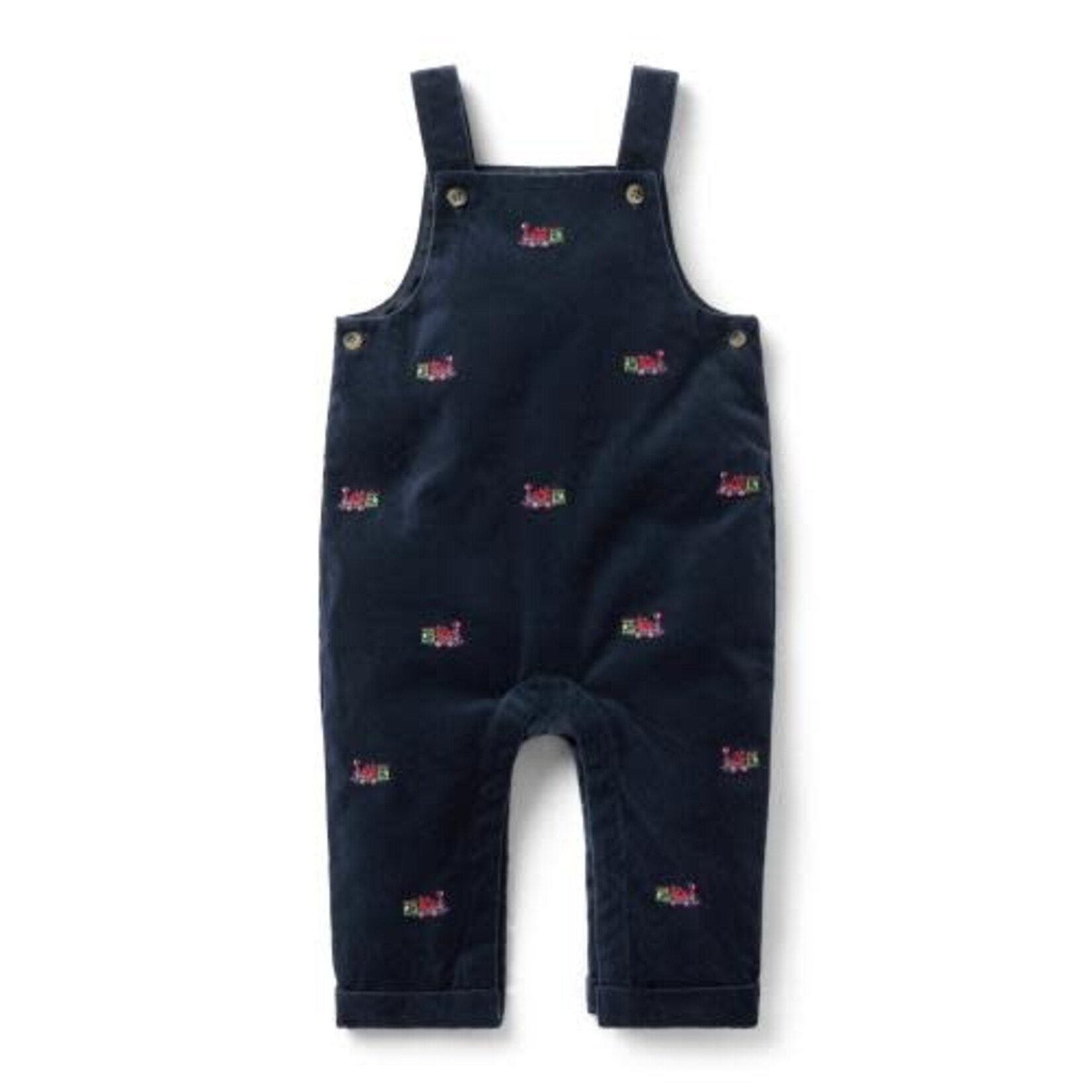 JANIE AND JACK B W NAVY VELVET AO TRAINS OVERALL H1