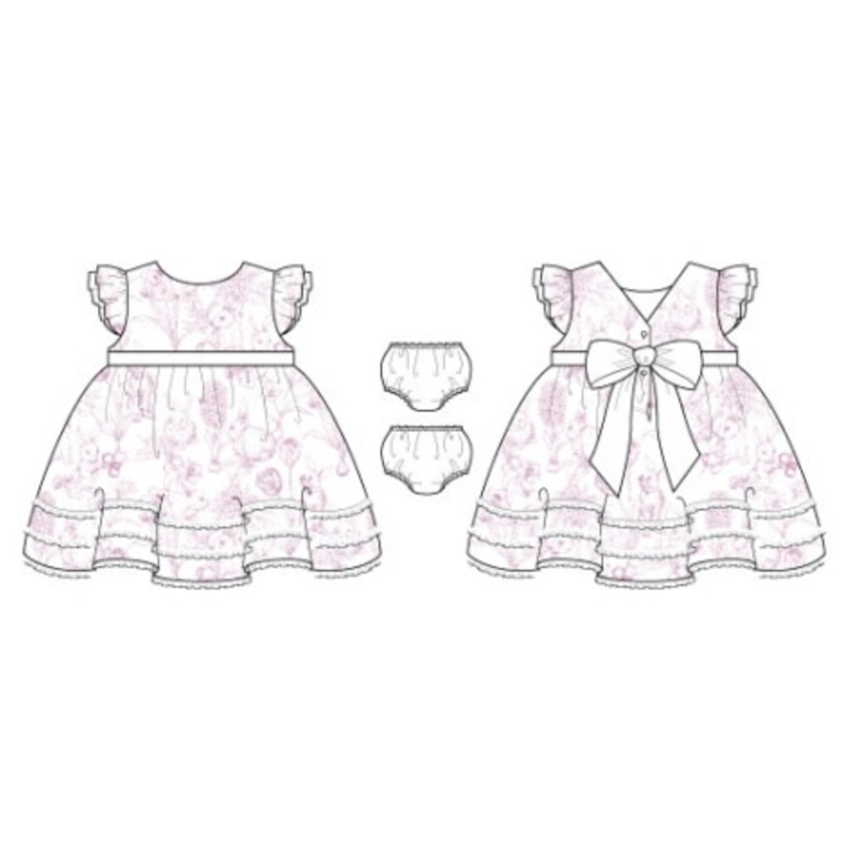 JANIE AND JACK G W PINK TOILE SL RUFFLE DRESS ESTR1