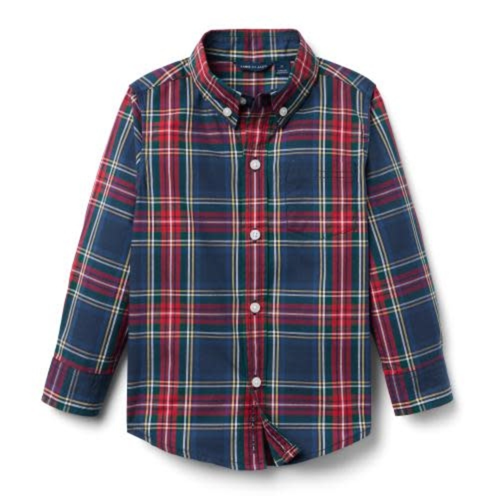 JANIE AND JACK W TR NVY RED POPLIN PLAID TOP H1A
