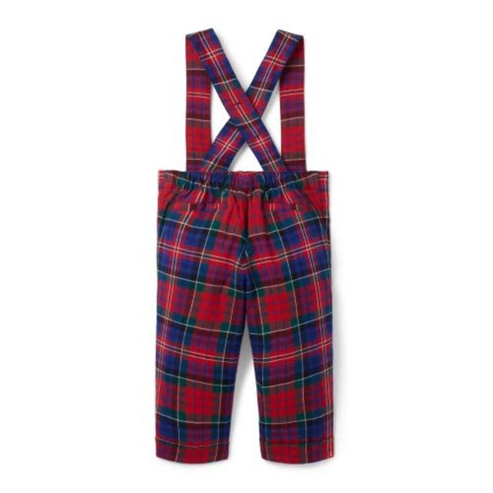 JANIE AND JACK B W RED PLAID SUSPENDER PANT H1