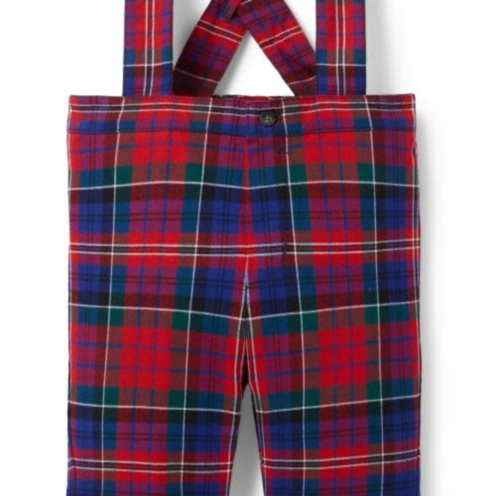 JANIE AND JACK B W RED PLAID SUSPENDER PANT H1