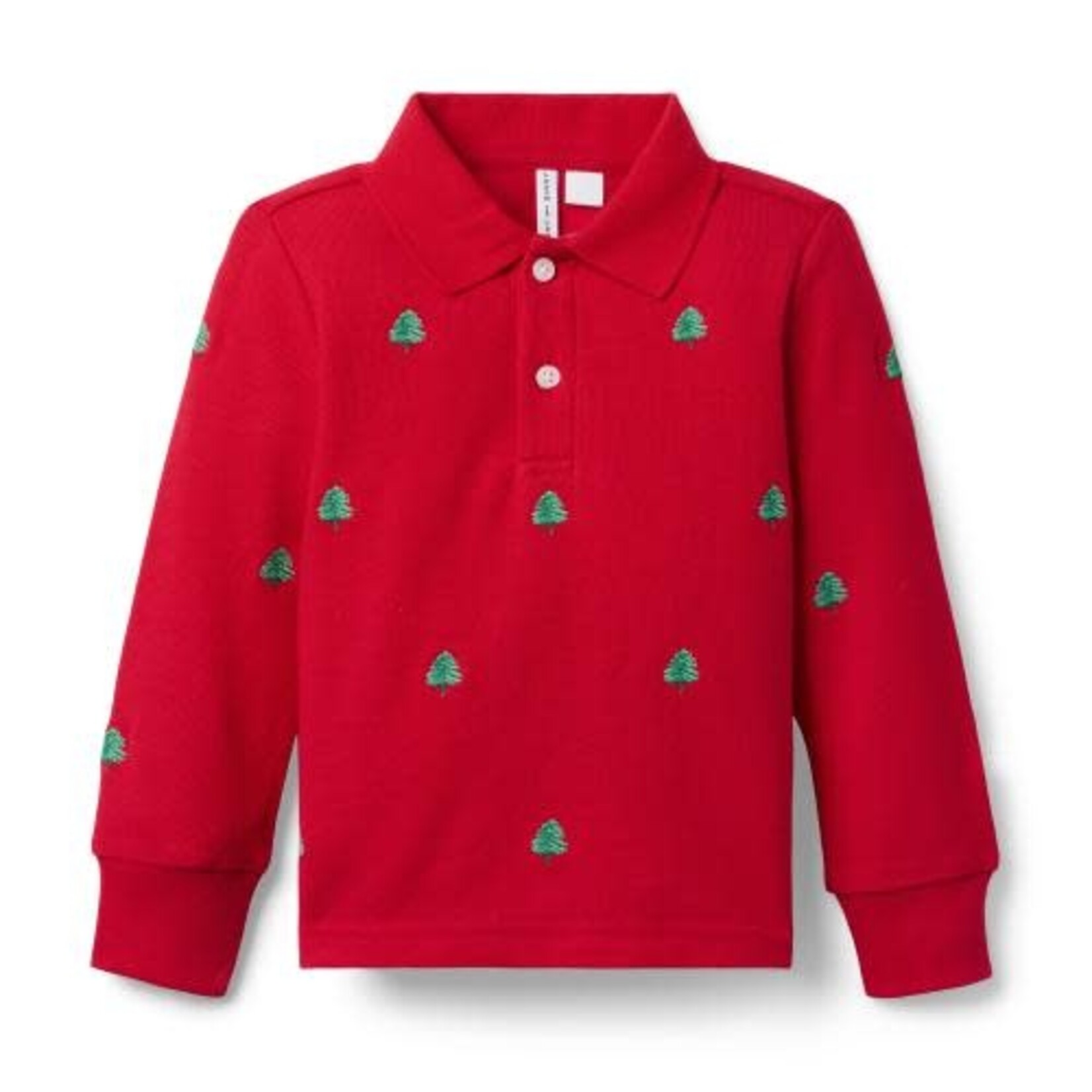 JANIE AND JACK W LS RED AOE TREE PIQUE POLO H1A