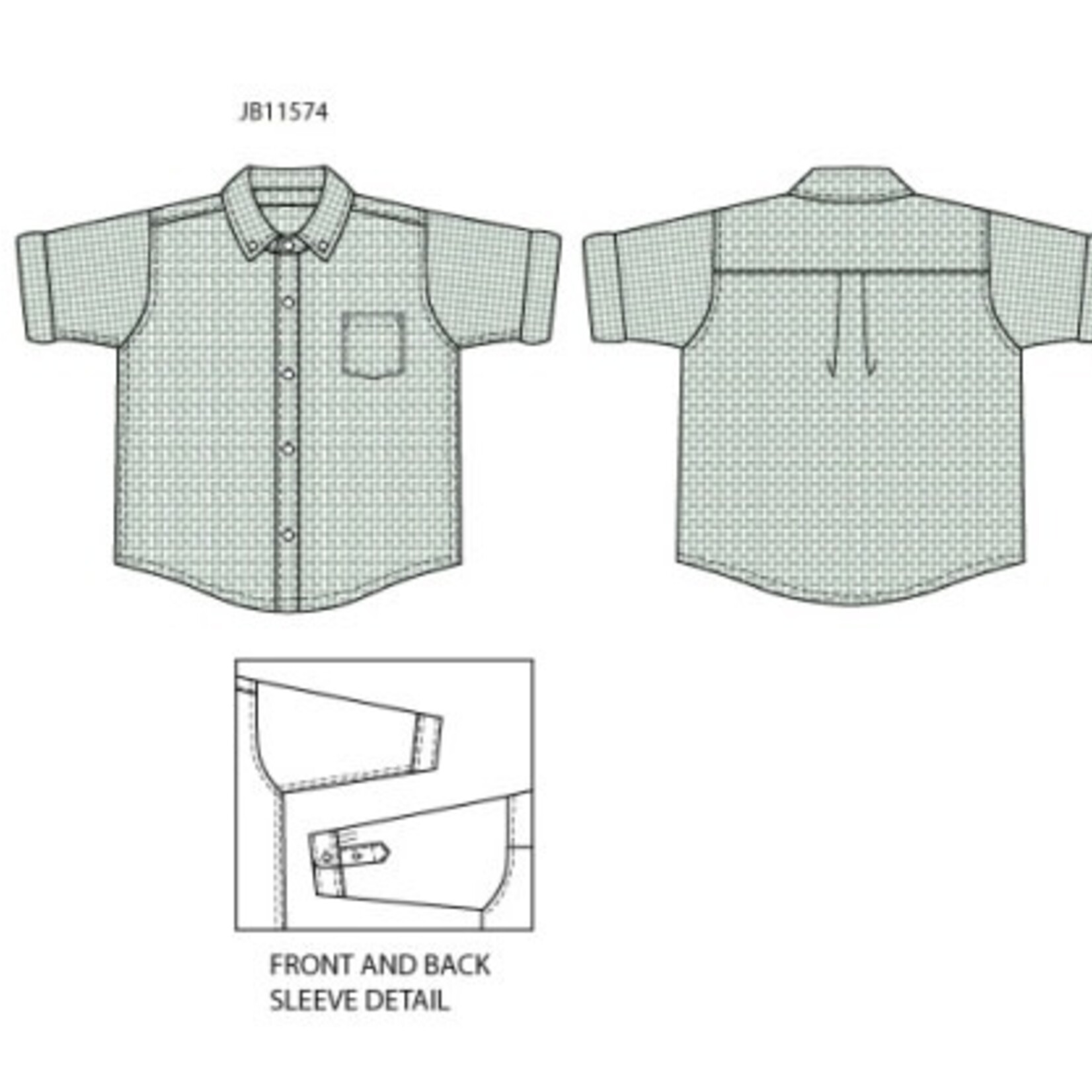 JANIE AND JACK W TR GREEN MICRO GINGHAM RU TOP ESTR1