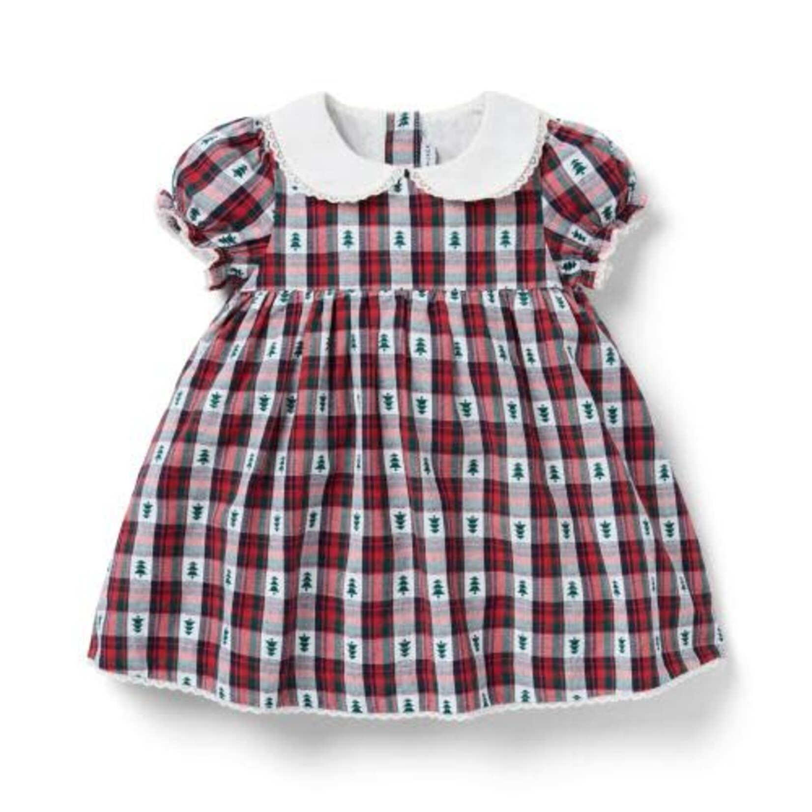 JANIE AND JACK G W RED TREE PLAID COLLAR SS DRESS HG