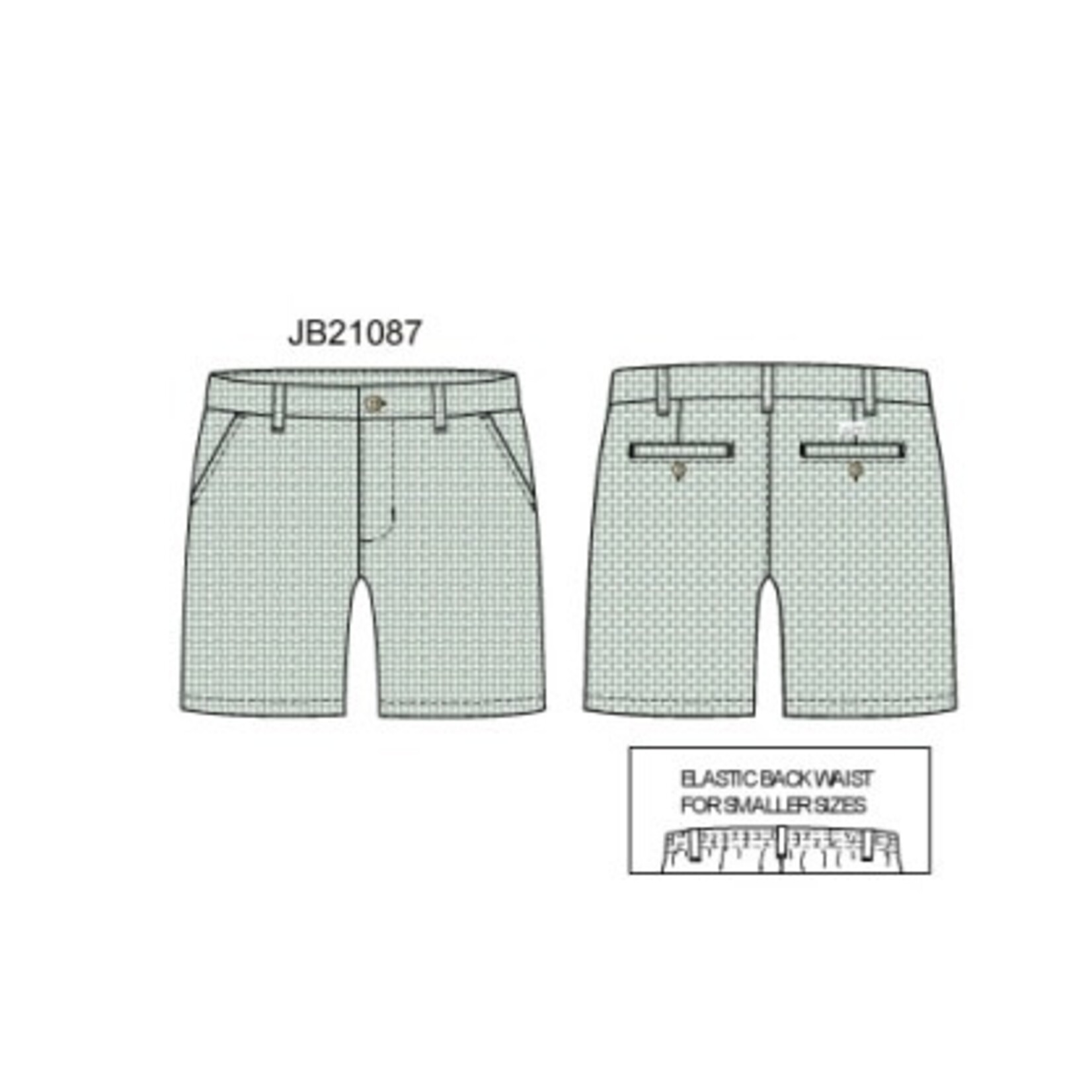 JANIE AND JACK W GRN MICRO GINGHAM FF SHORT ESTR1