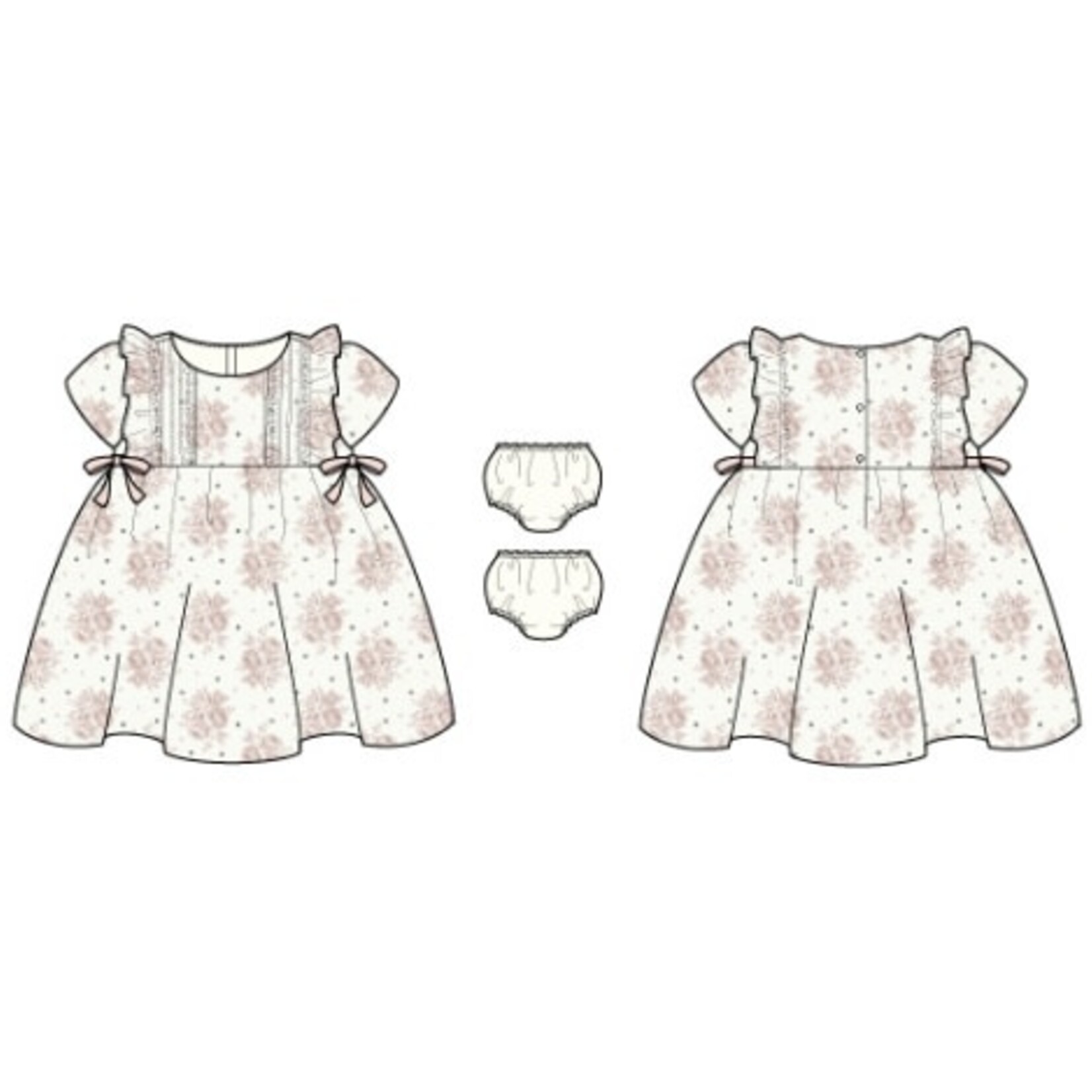 JANIE AND JACK G W PINK FLORAL SS DRESS W1