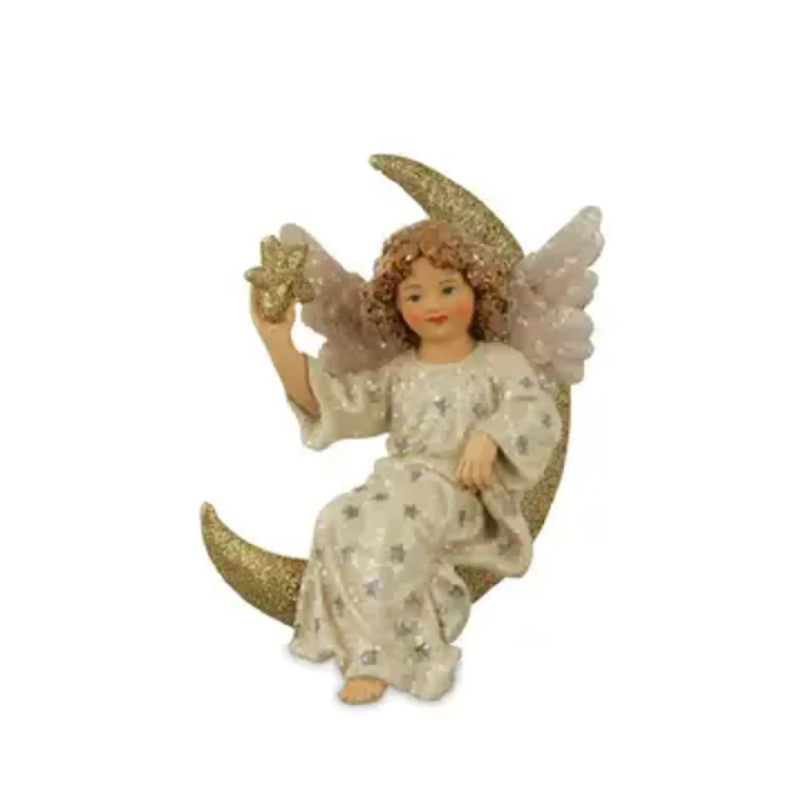 Bethany Lowe Designs, Inc. Angel in Moon Ornament