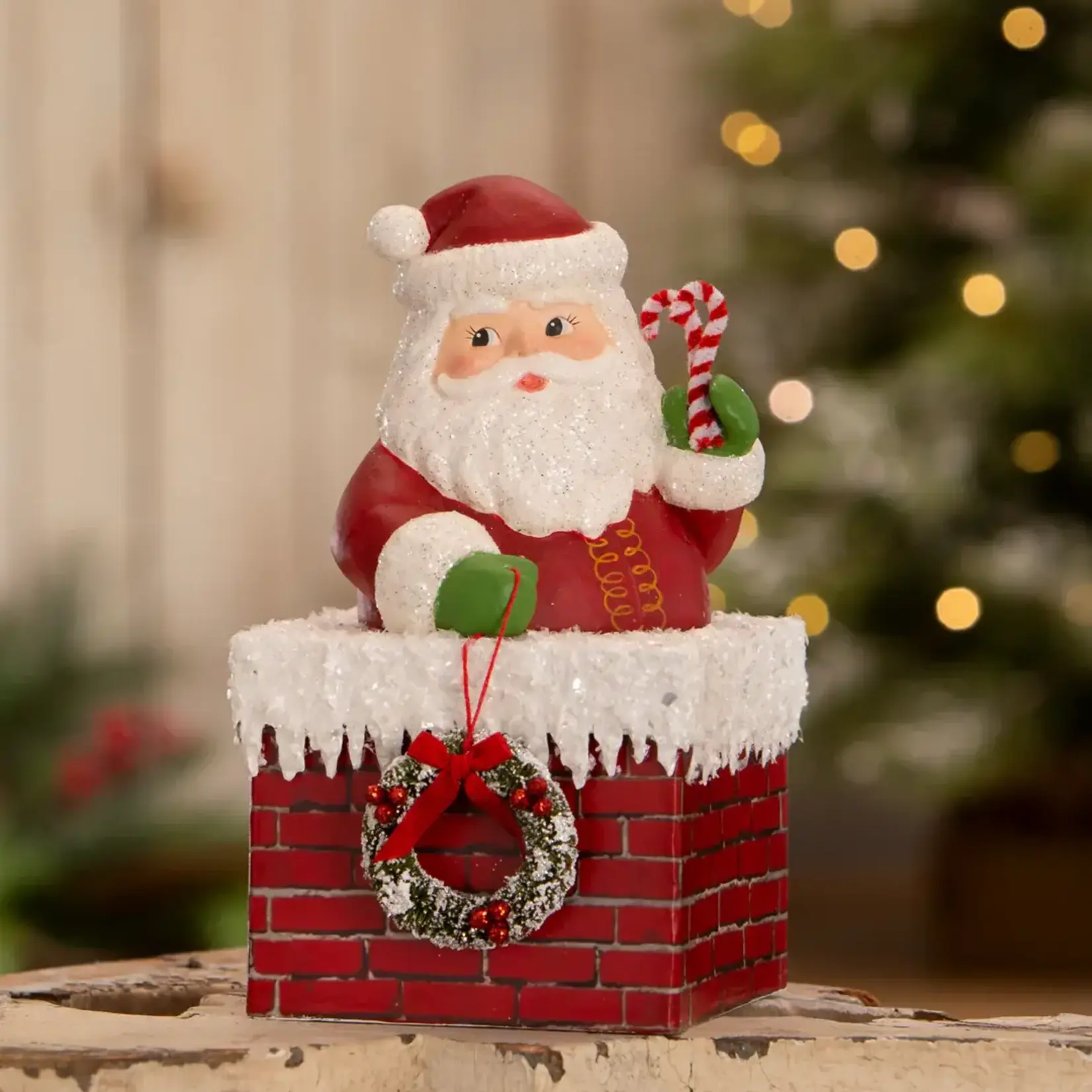 Bethany Lowe Designs, Inc. Ho Ho Santa Chimney Container