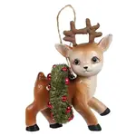 Bethany Lowe Designs, Inc. Retro Reindeer With Wreath Ornament