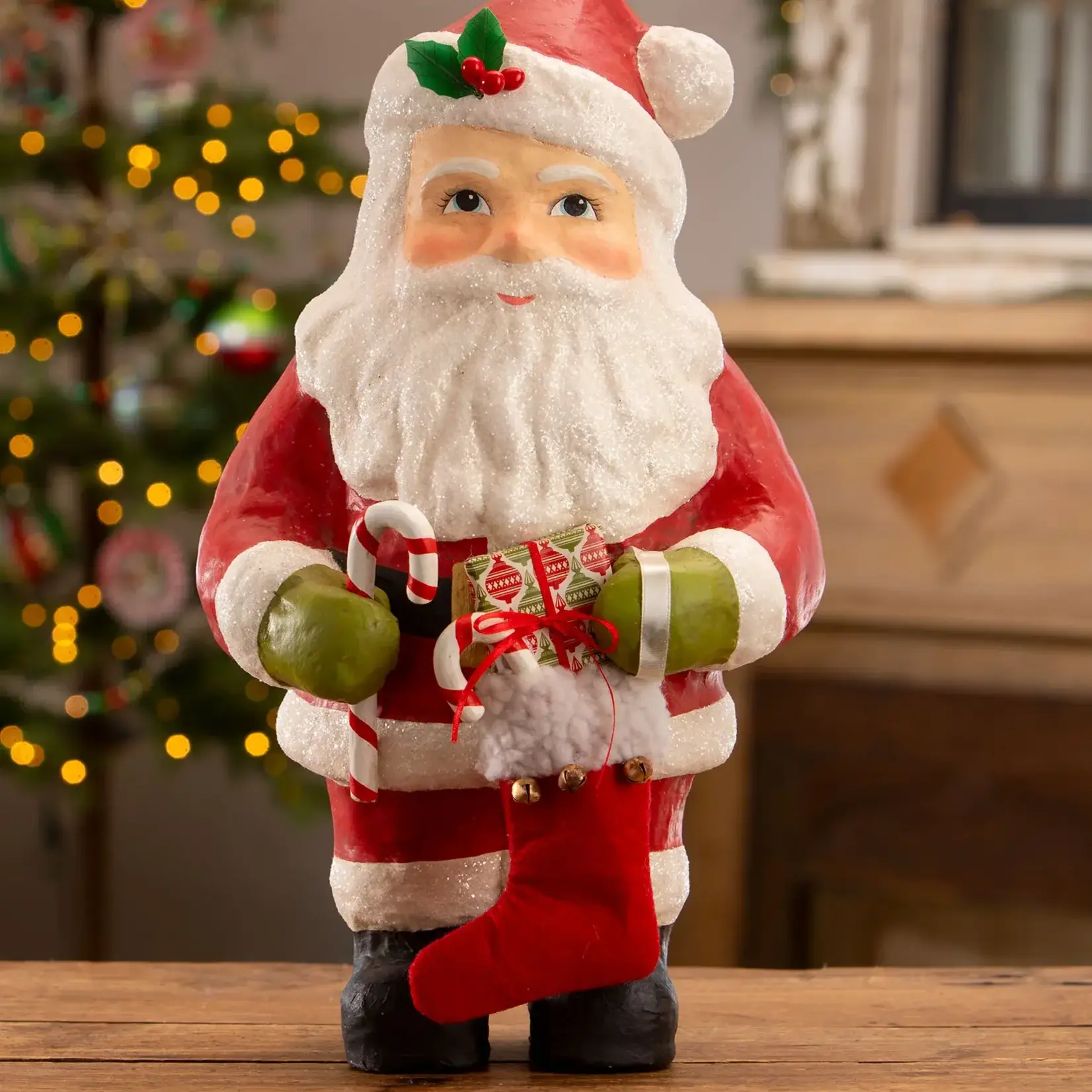 Bethany Lowe Designs, Inc. Vintage Santa With Stocking