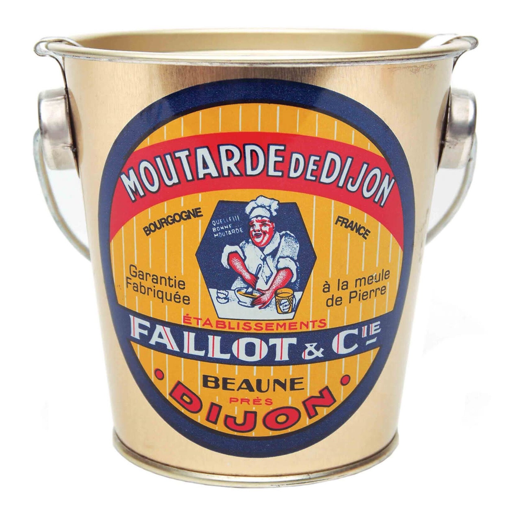 The French Farm Edmond Fallot Dijon Mustard in A Decorated Metal Pail 16oz