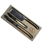 The French Farm Jean Dubost 3 Pc Cheese Set Linen Colored Handles