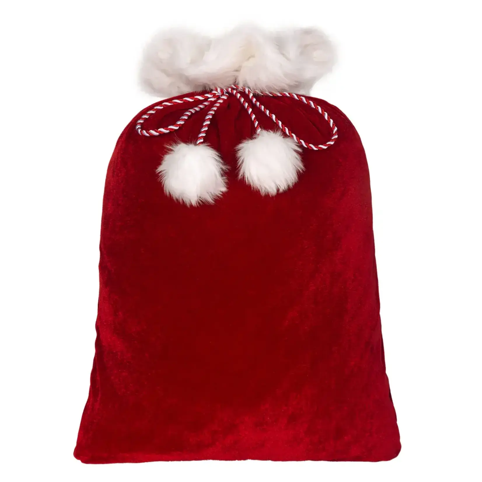 Haute Decor Deluxe Red and White Christmas Santa Bag with Fur Cuff 42-In | default - #DCSB0002