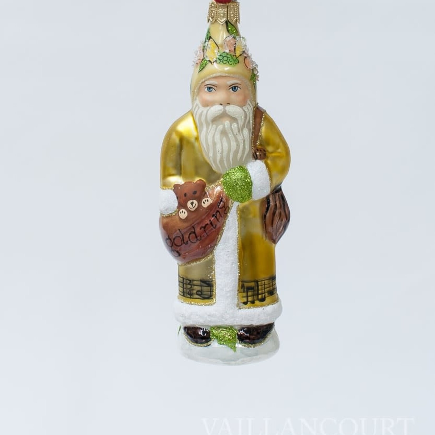Vaillancourt Folk Art 5th Day of Christmas Glimmer Ornament