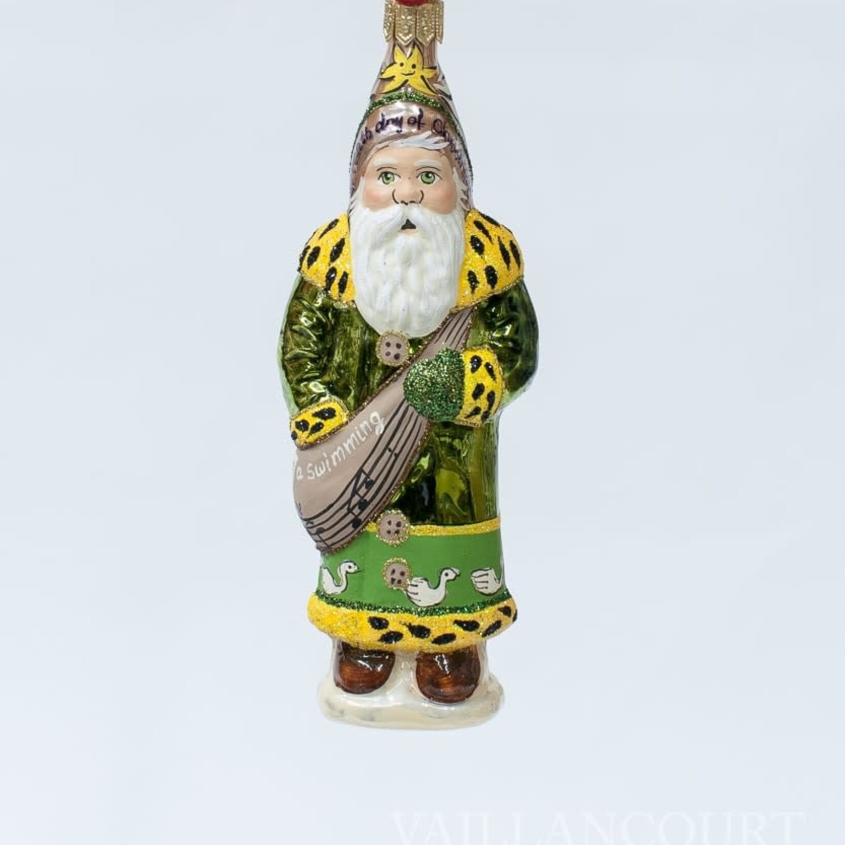 Vaillancourt Folk Art 7th Day of Christmas Glimmer Ornament
