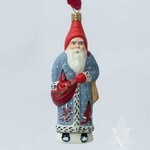 Vaillancourt Folk Art Cardinal Coat Santa Ornament