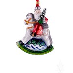 Vaillancourt Folk Art Small Rocking Horse Santa Ornament