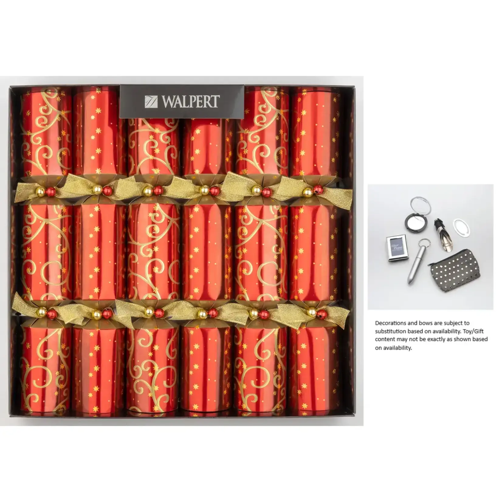 Silver Tree Home & Holiday 12in 6ct Crimson & Gold (J)