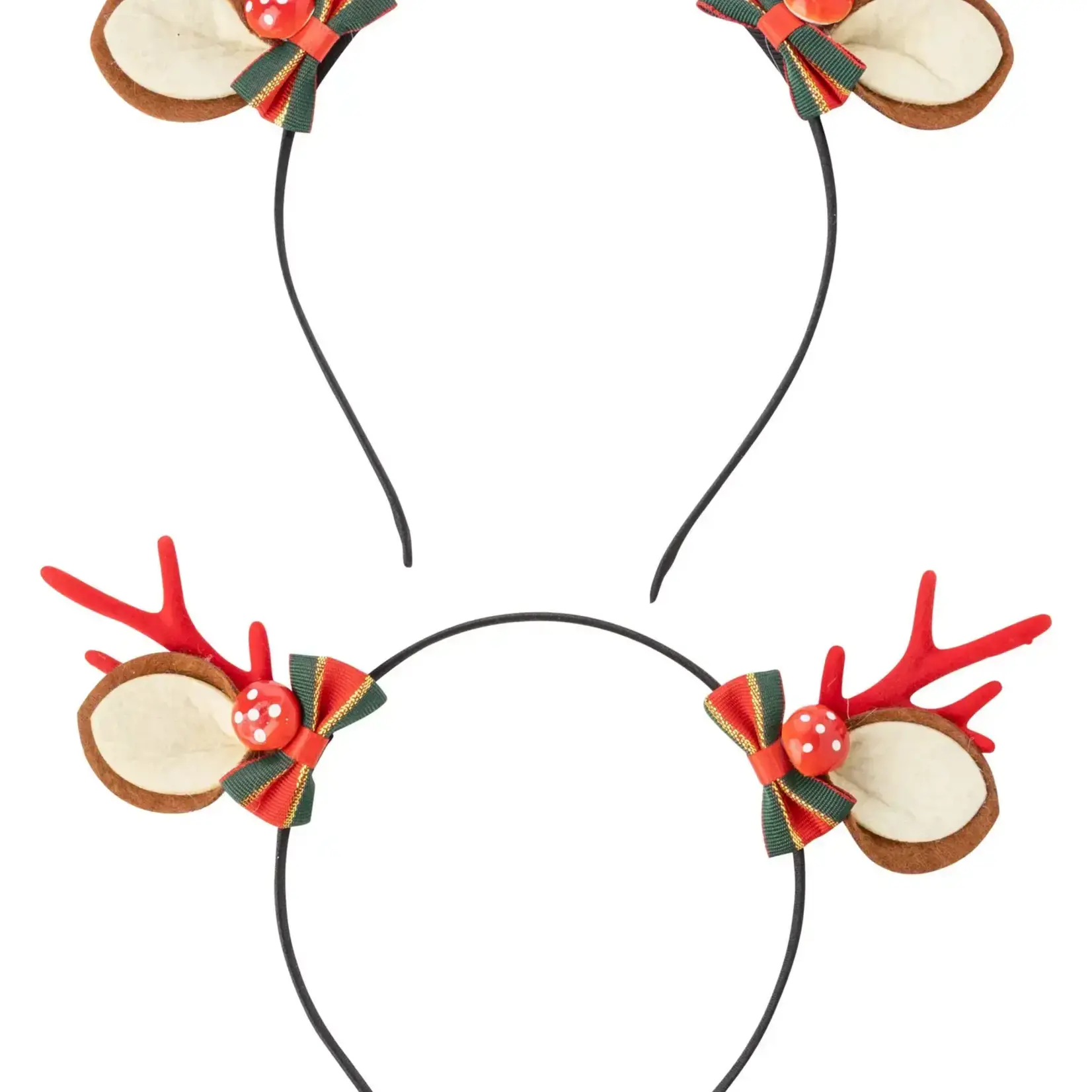 Silver Tree Home & Holiday 2 Asst Reindeer Antler Headbands,7.5in