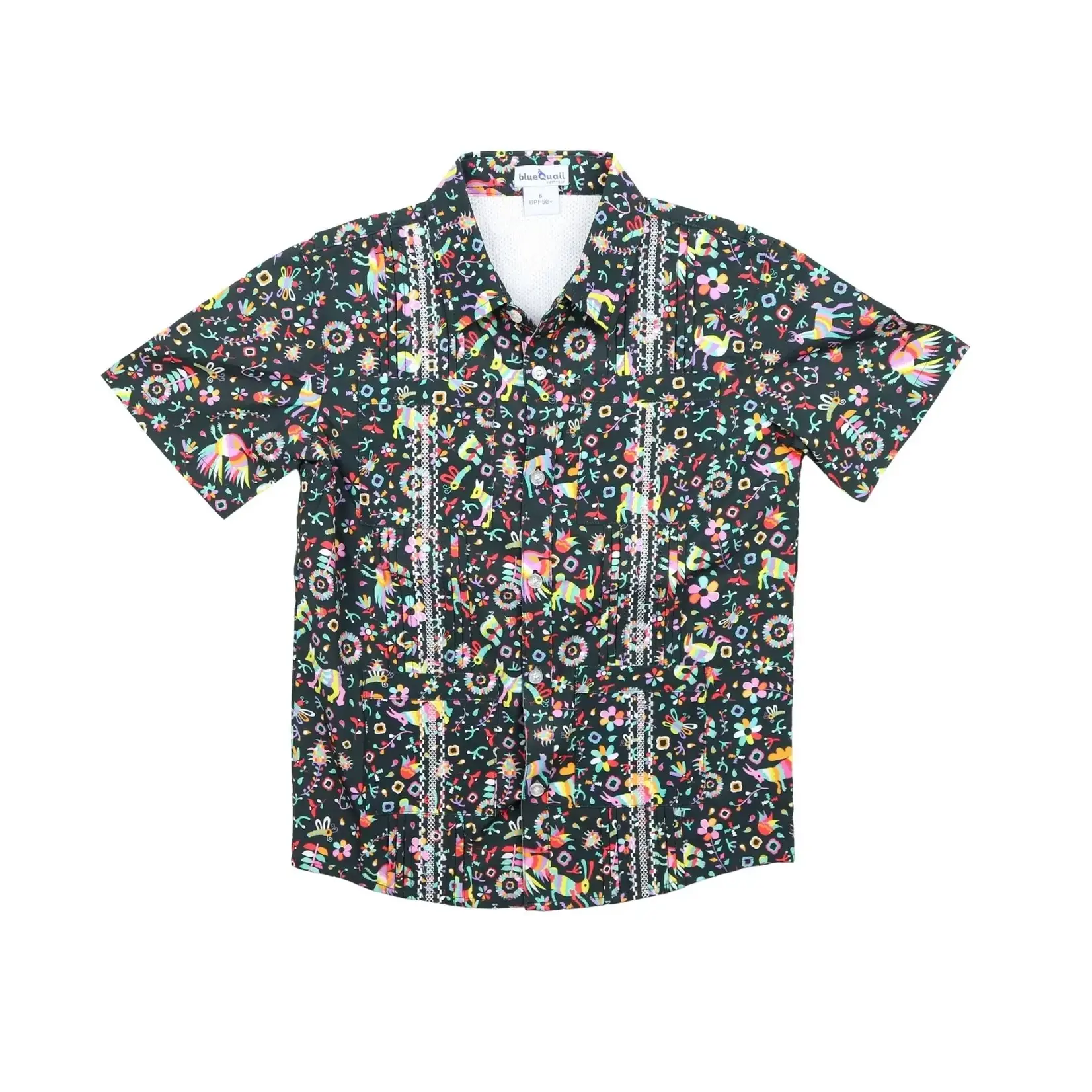 Blue Quail Guayabera - Dark Otomi Short Sleeve Shirt