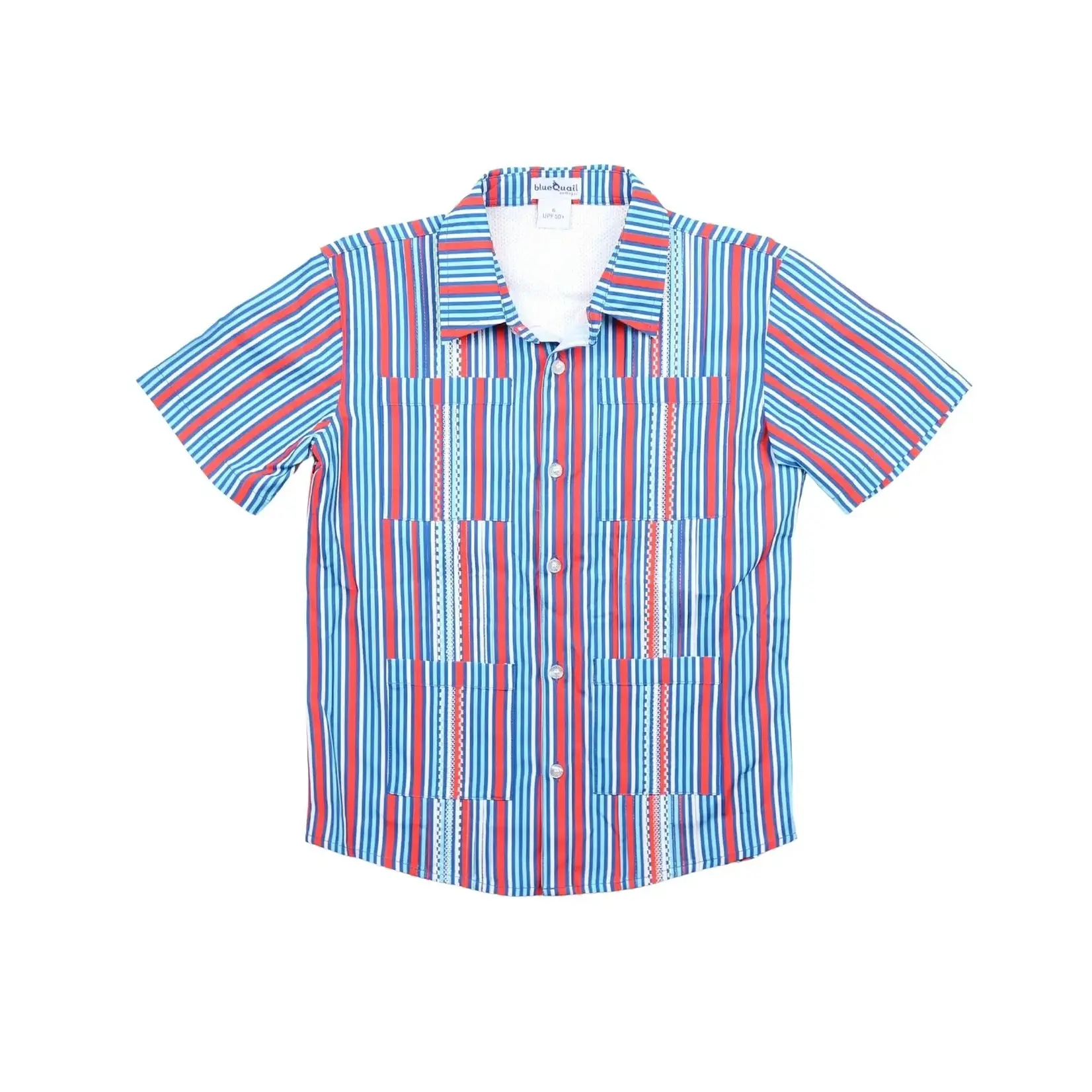 Blue Quail Guayabera - Liberty Stripe Short Sleeve Shirt