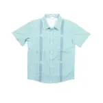 Blue Quail Guayabera - Navy/Jade Check Short Sleeve Shirt
