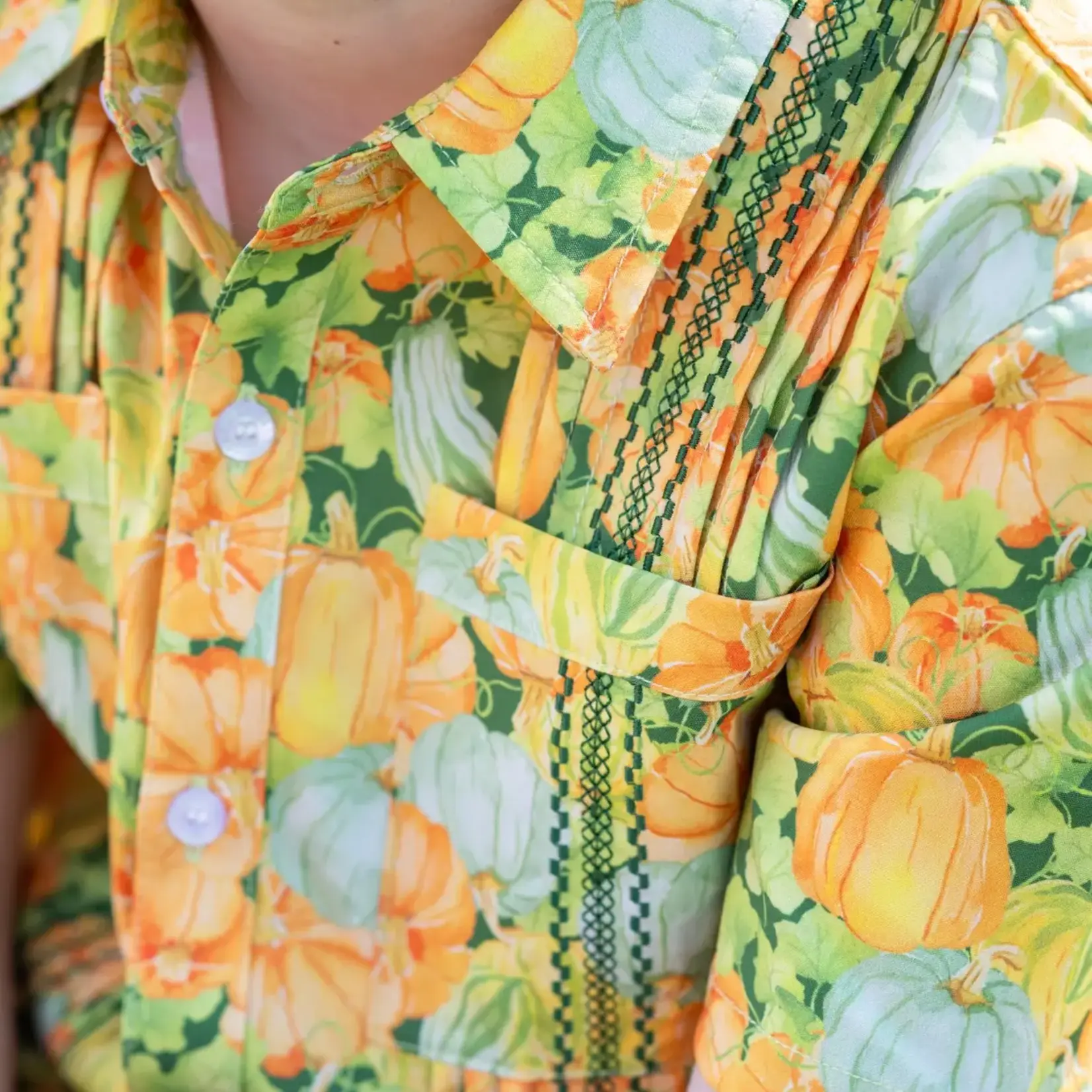 Blue Quail Guayabera - Pumpkin Camo Short Sleeve Shirt