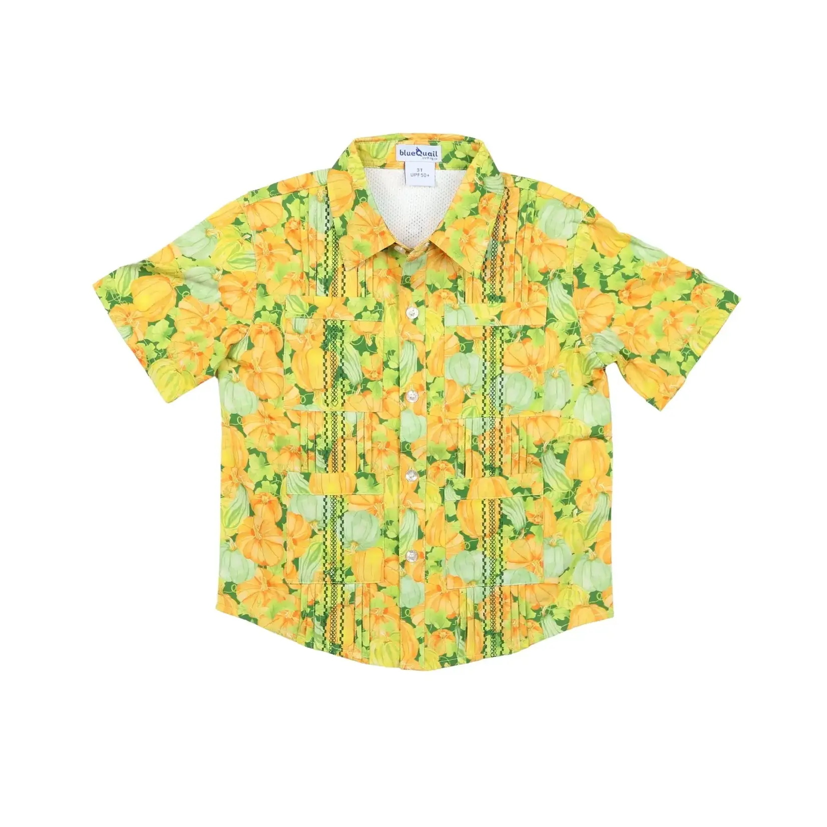 Blue Quail Guayabera - Pumpkin Camo Short Sleeve Shirt