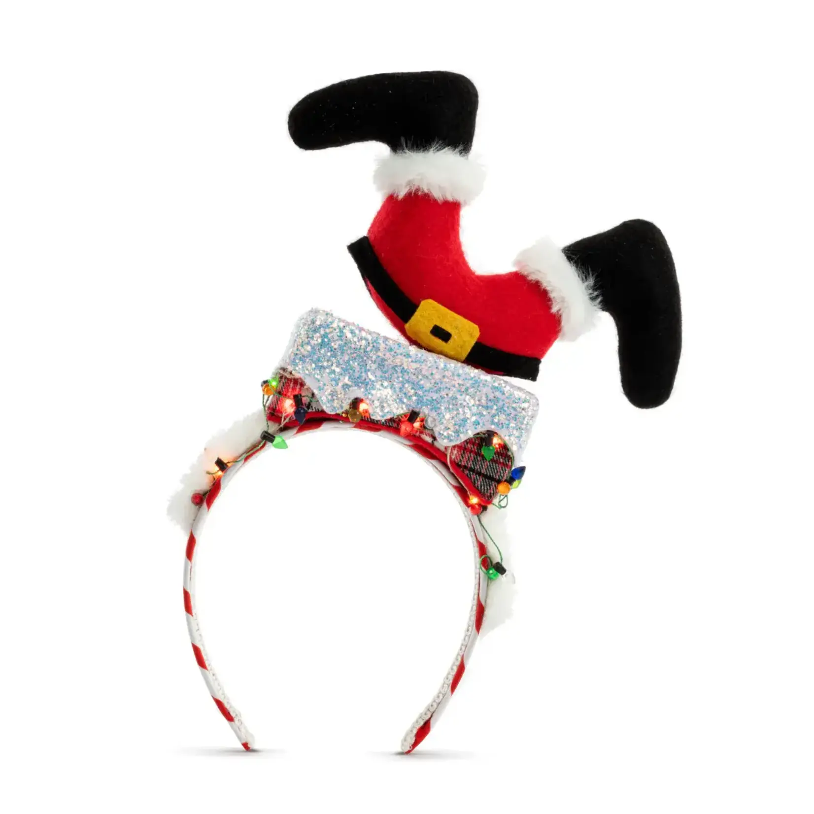 Demdaco Design for the Home Lit Santa Down Chimney Headband