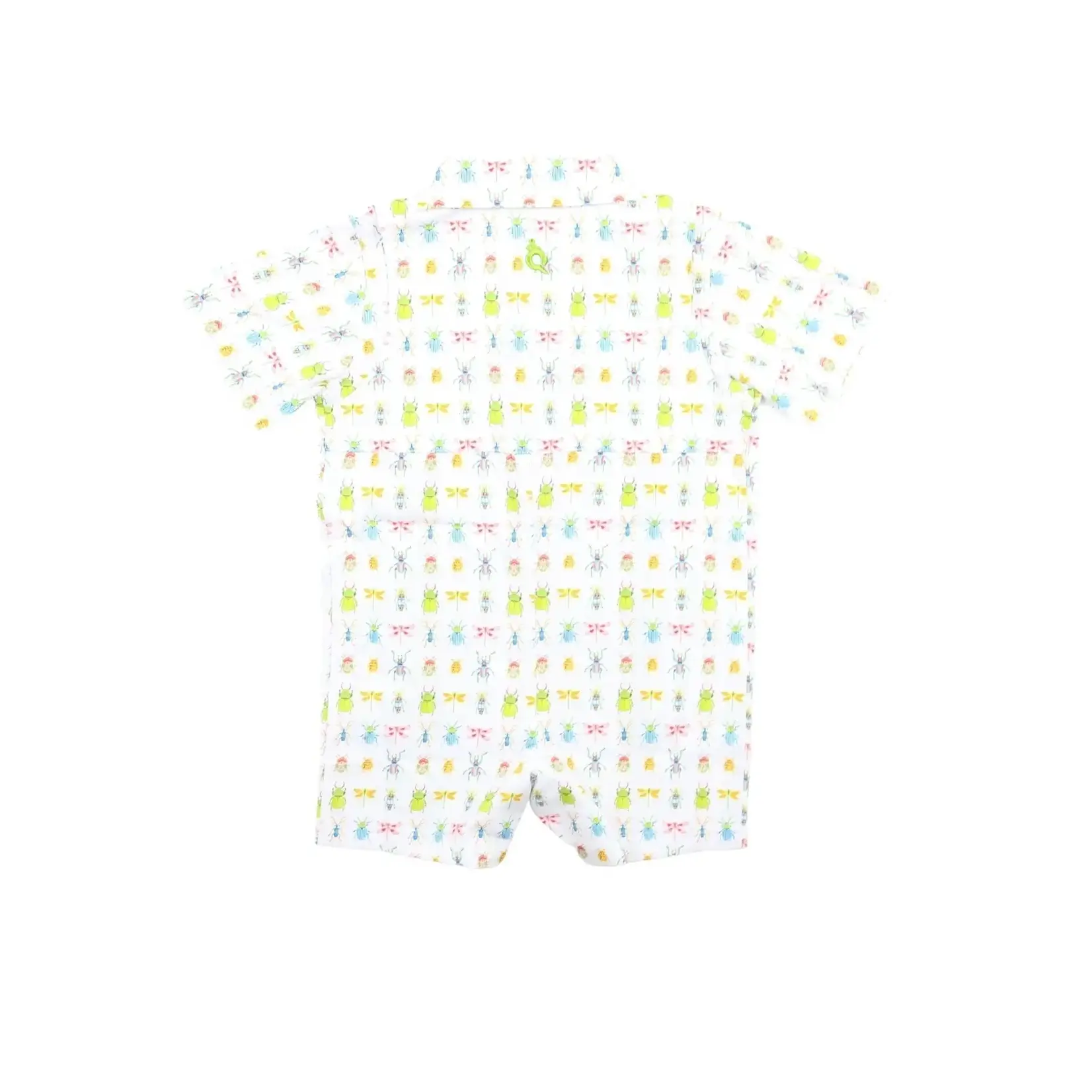 Blue Quail Guayabera- Beetles Short Sleeve Romper