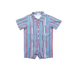 Blue Quail Guayabera- Liberty Stripe Short Sleeve Romper