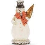 Demdaco Design for the Home Snowman with Tree Sparkle Figure