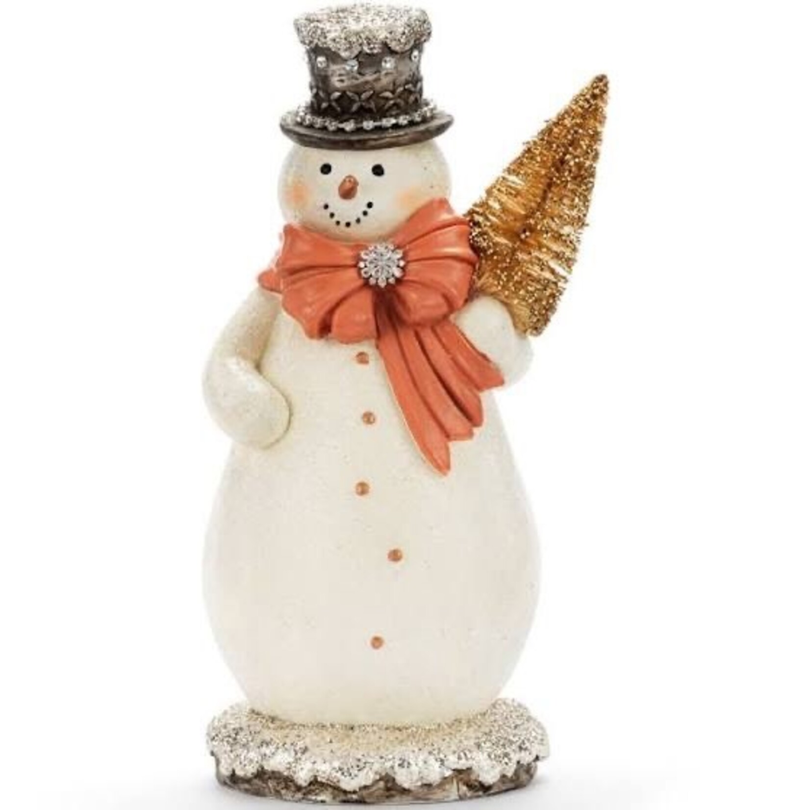 Demdaco Design for the Home Snowman with Tree Sparkle Figure
