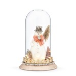 Demdaco Design for the Home Sparkle Snowman with Trees Lit Cloche