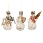 Demdaco Design for the Home Snowman Sparkle & Joy Ornaments 3 Assorted