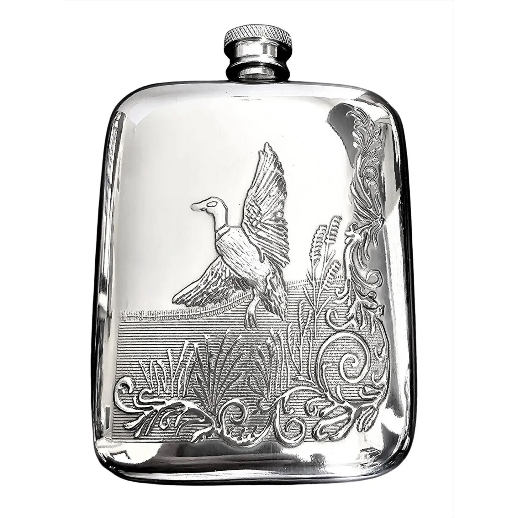 Corbell Silver English Pewter Mallard Duck 6oz Flask