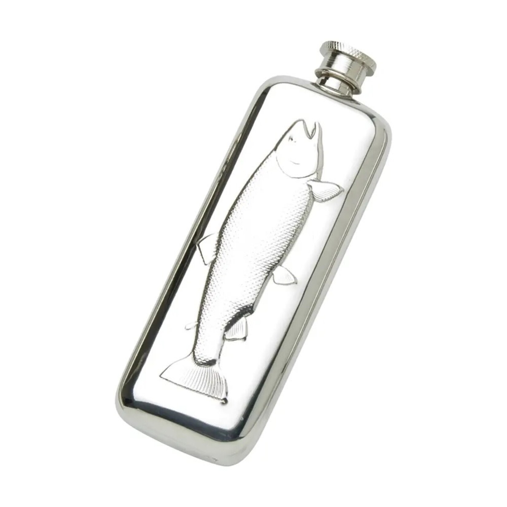 Corbell Silver Fish Boot Flask 3oz English Pewter