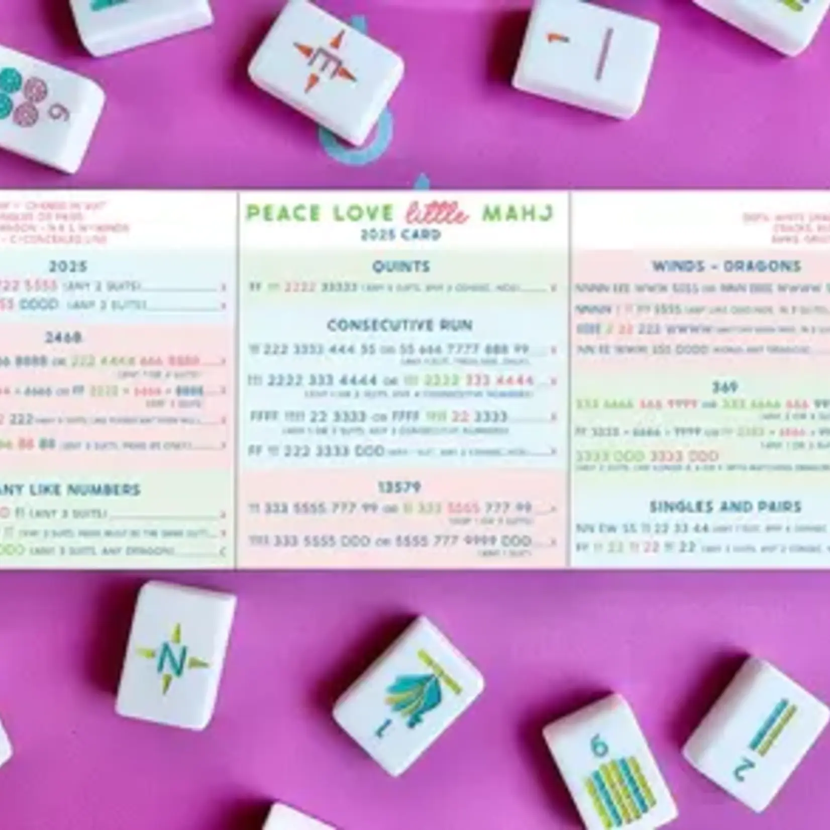 Peace Love Mahjong 2025 Little Mahj Card