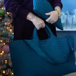 Peace Love Mahjong Peacock Woven Mahjong Bag Carryall