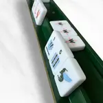 Peace Love Mahjong Dark Green Mahjong Racks & Pushers (Set of 4)