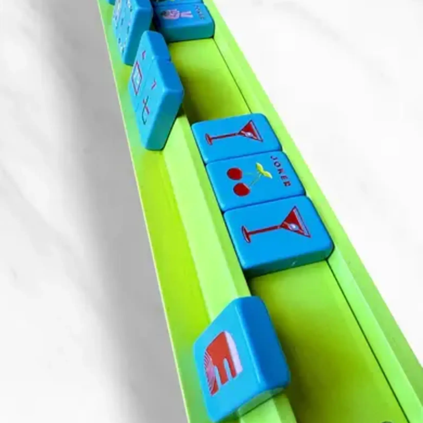 Peace Love Mahjong Chartreuse Mahjong Racks & Pushers (Set of 4)