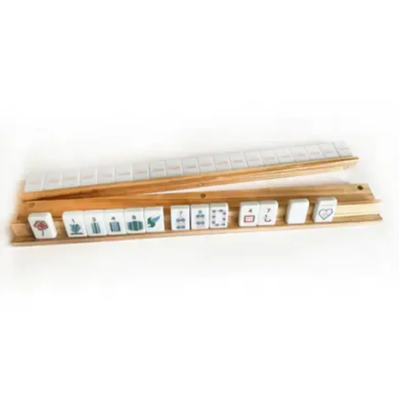 Peace Love Mahjong Oak Mahjong Racks & Pushers (Set of 4)