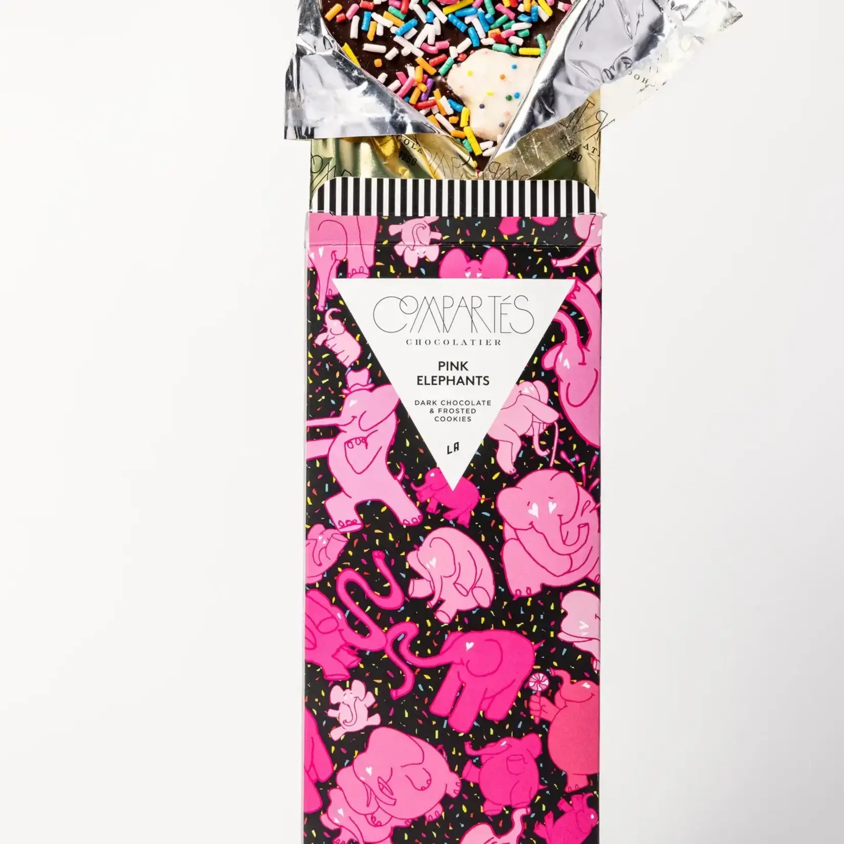 Compartes Chocolate Pink Elephants Animal Cookies Dark Chocolate Bar