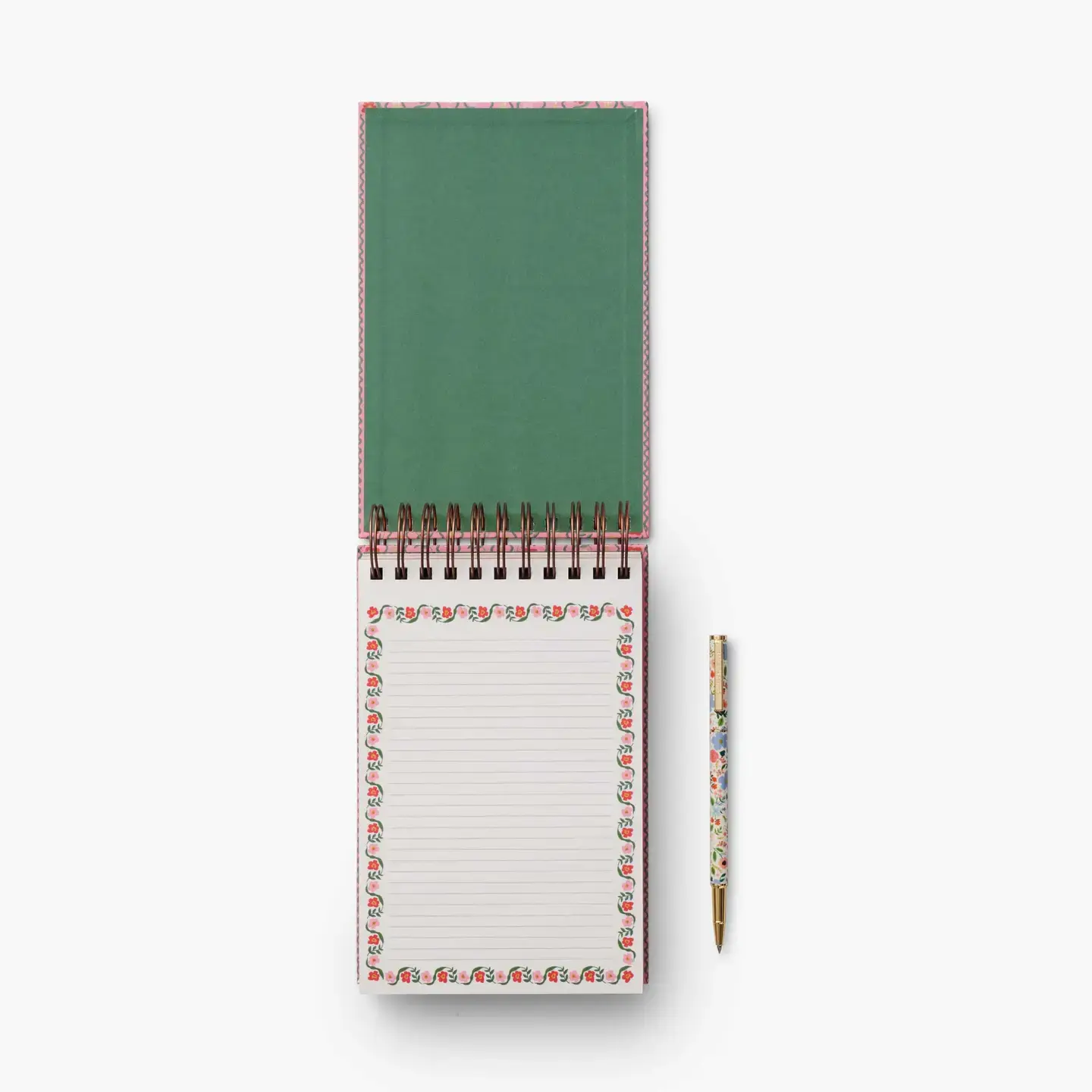 Rahil Notepad Desktop Rifle Paper Company Delphine Desktop Spiral Notepad - Blue Leaf Houston